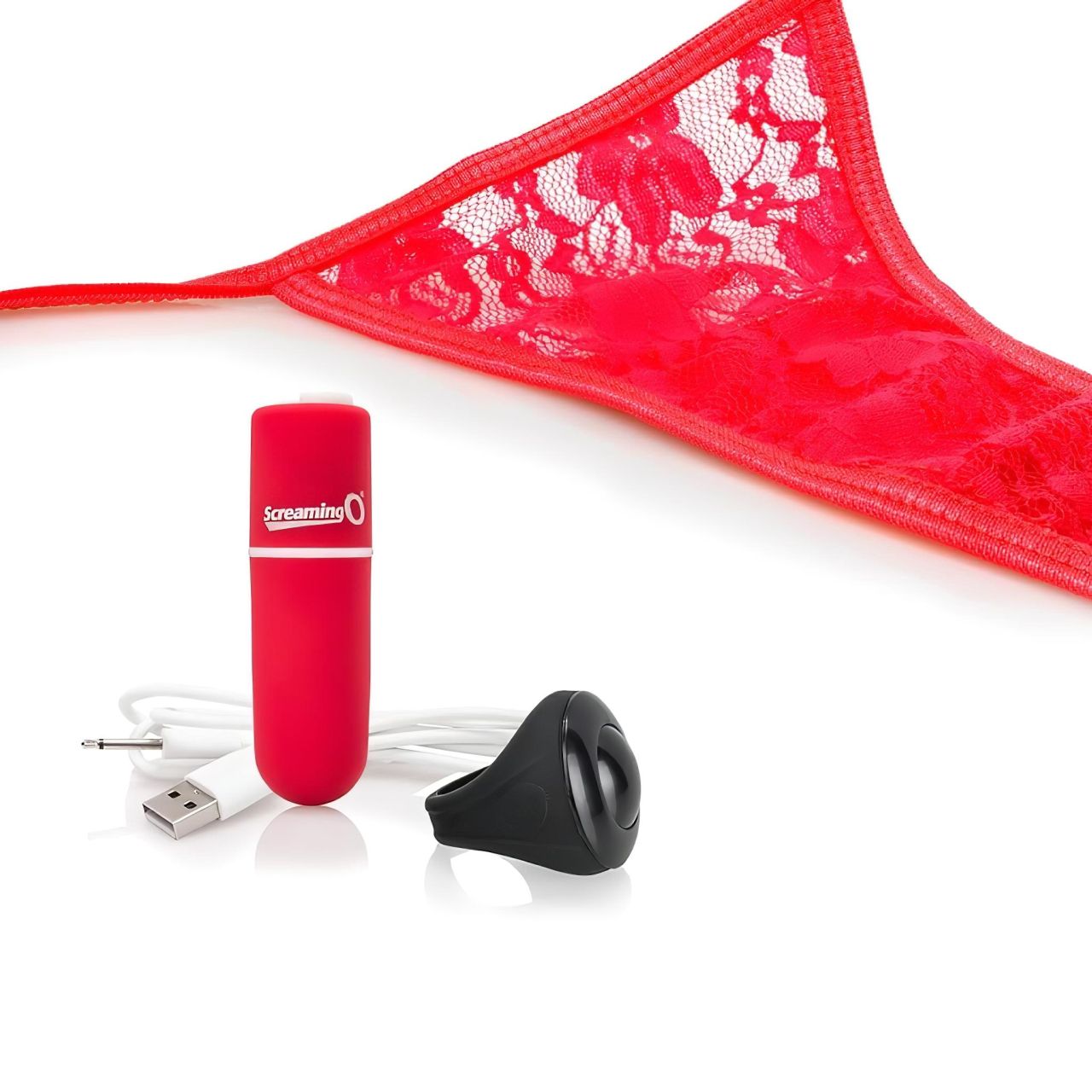 Screaming O Panty Set - vibrációs tanga (piros, S-L) Screaming O Panty Set - vibrációs tanga (piros, S-L)