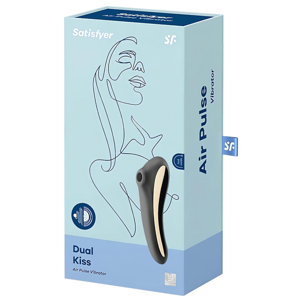 Satisfyer Dual Kiss - akkus hüvelyi és csikló vibrátor (fekete)