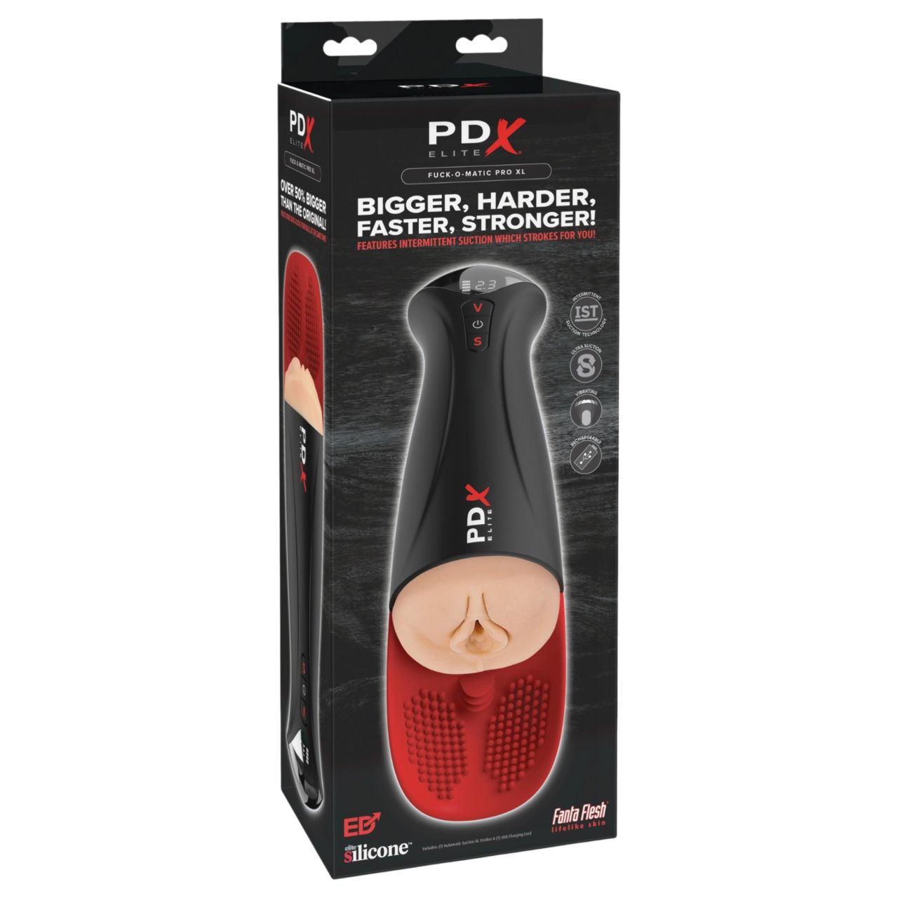 PDX Elite Fuck-O-Mat Pro XL - stimulált szívó rezgő maszturbátor (fekete) PDX Elite Fuck-O-Mat Pro XL - stimulált szívó rezgő maszturbátor (fekete)