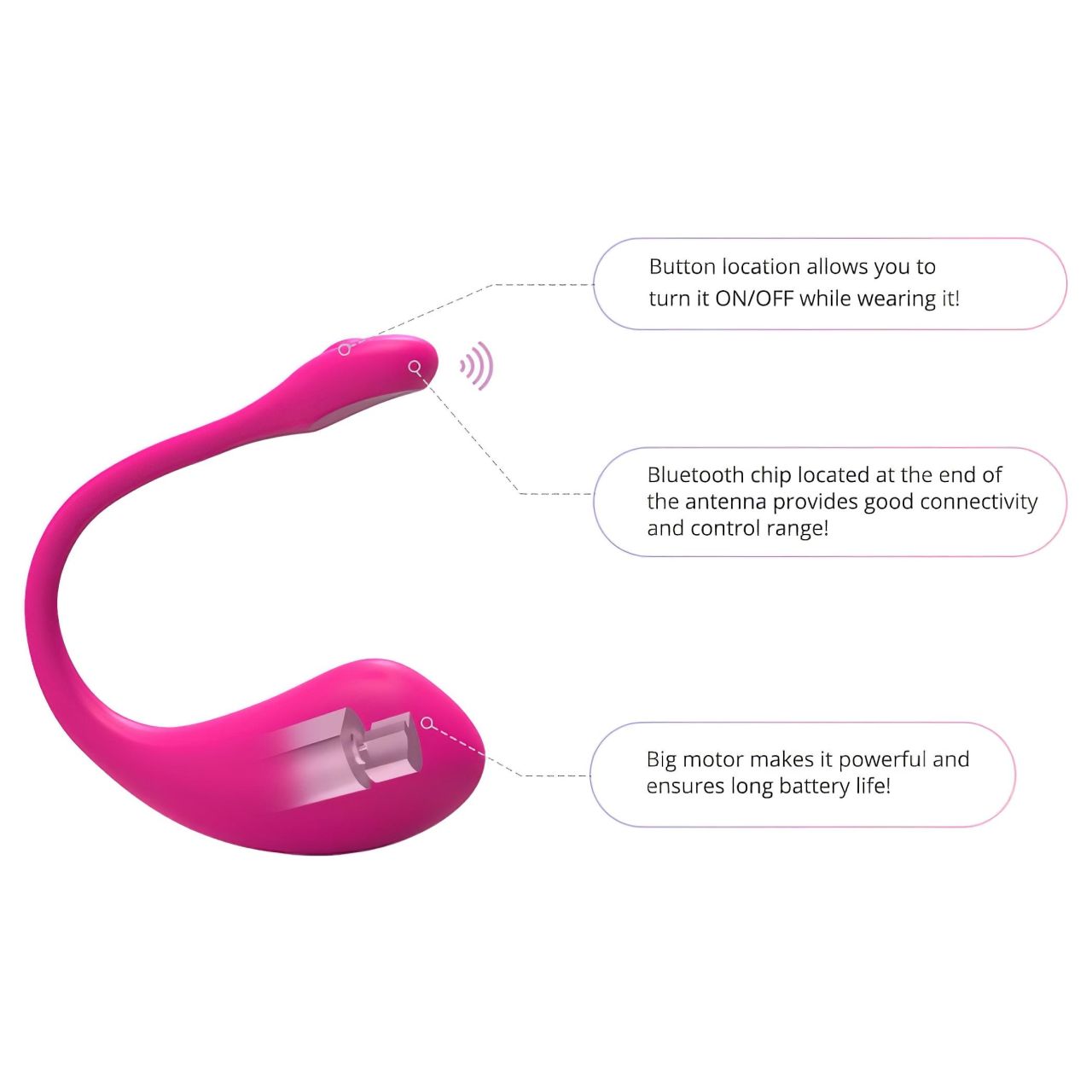 Lovense Lush 2 - hordható App-vezérelt vibrációs tojás (pink)