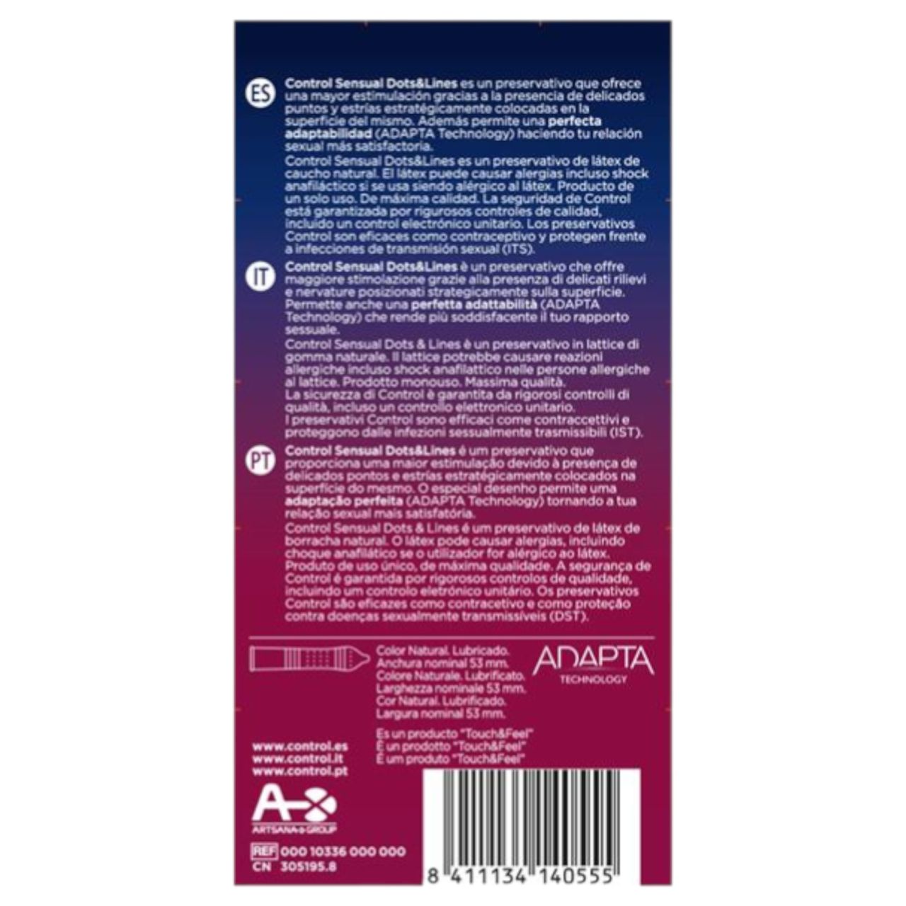 Control - bordázott, pontozott óvszer (12db) Control - bordázott, pontozott óvszer (12db)