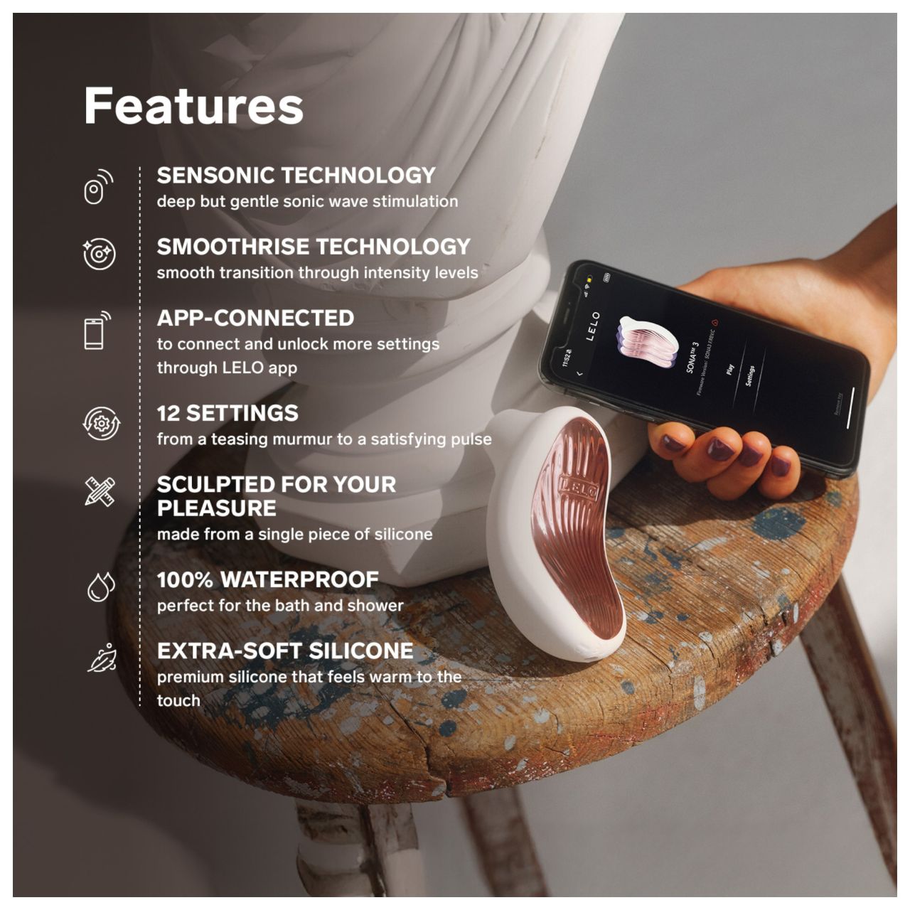 LELO Sona 3 - hanghullámos csiklóizgató (levendula)