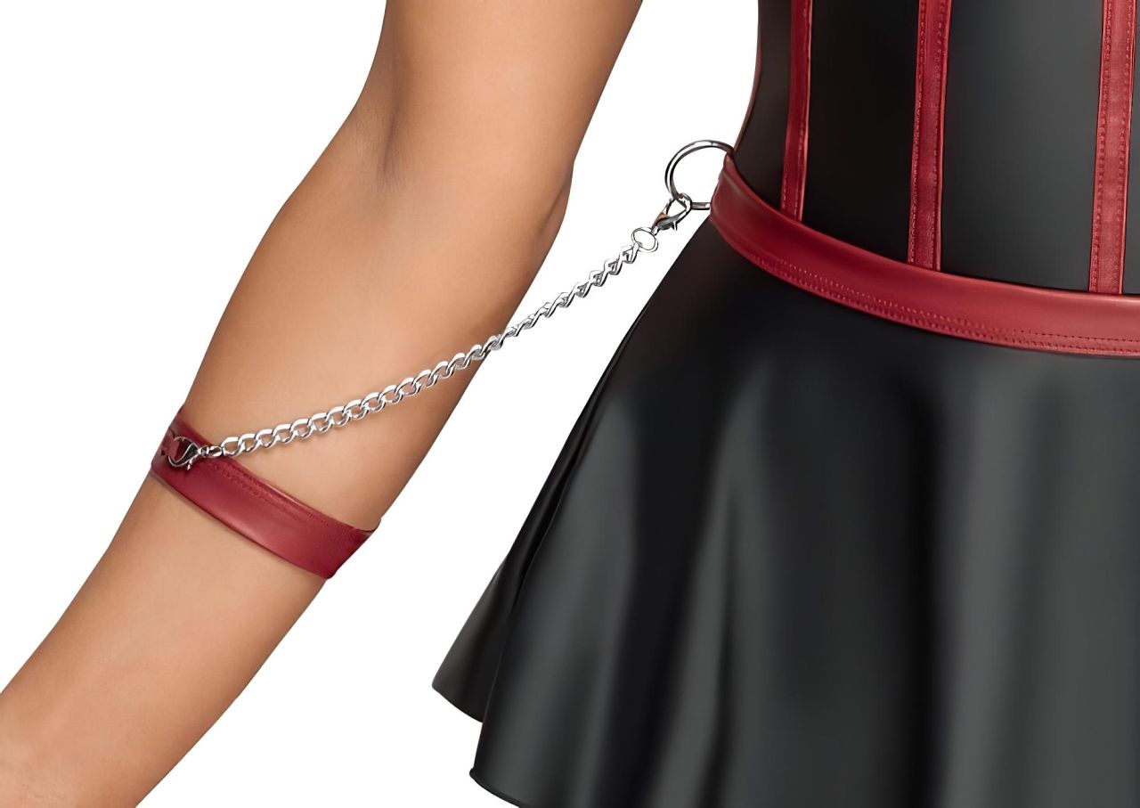 Cottelli Bondage - fényes szett és kar bilincs (fekete)