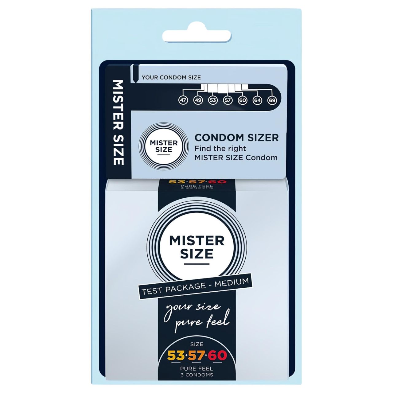 Mister Size óvszer Tesztcsomag Péniszmérővel - 3 db