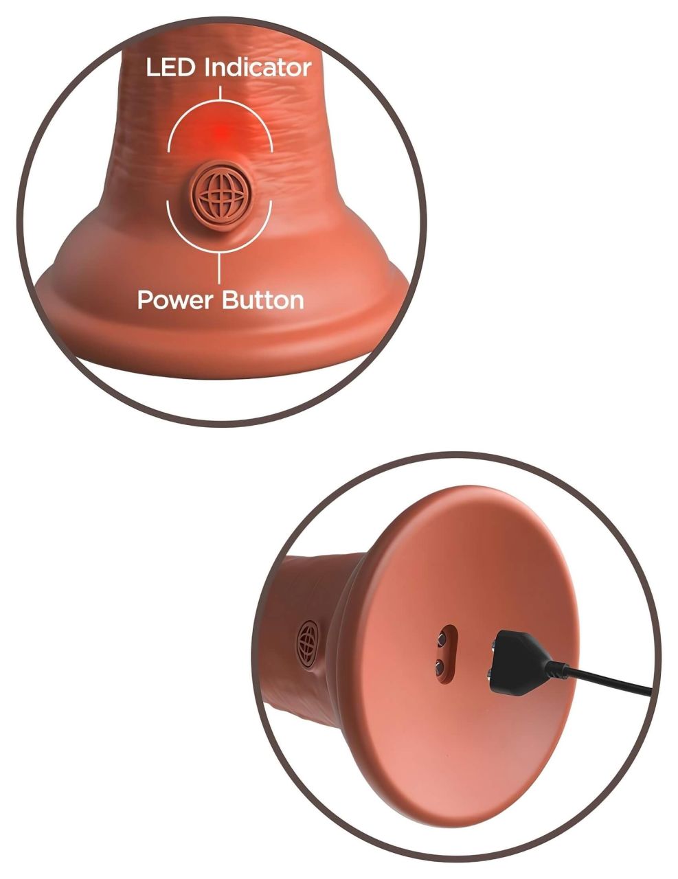 King Cock Elite 8 - élethű vibrátor 20cm (sötét natúr) King Cock Elite 8 - élethű vibrátor 20cm (sötét natúr)