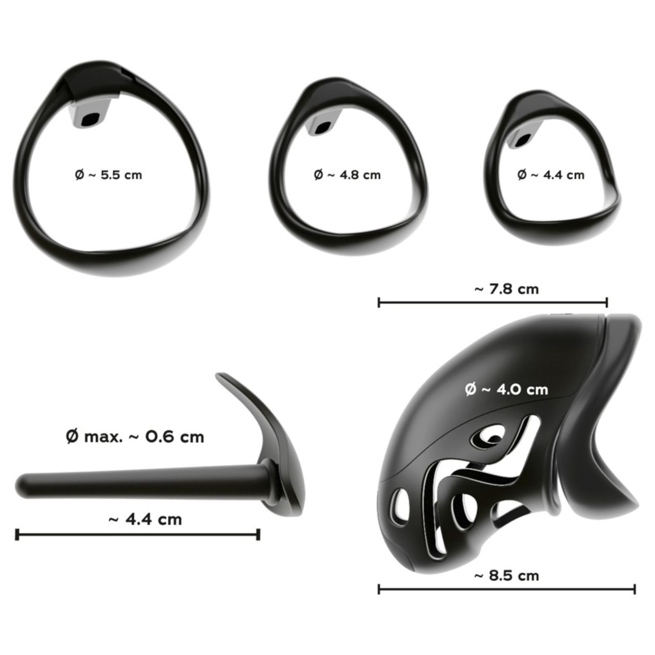 You2Toys - péniszketrec péniszpluggal (fekete)