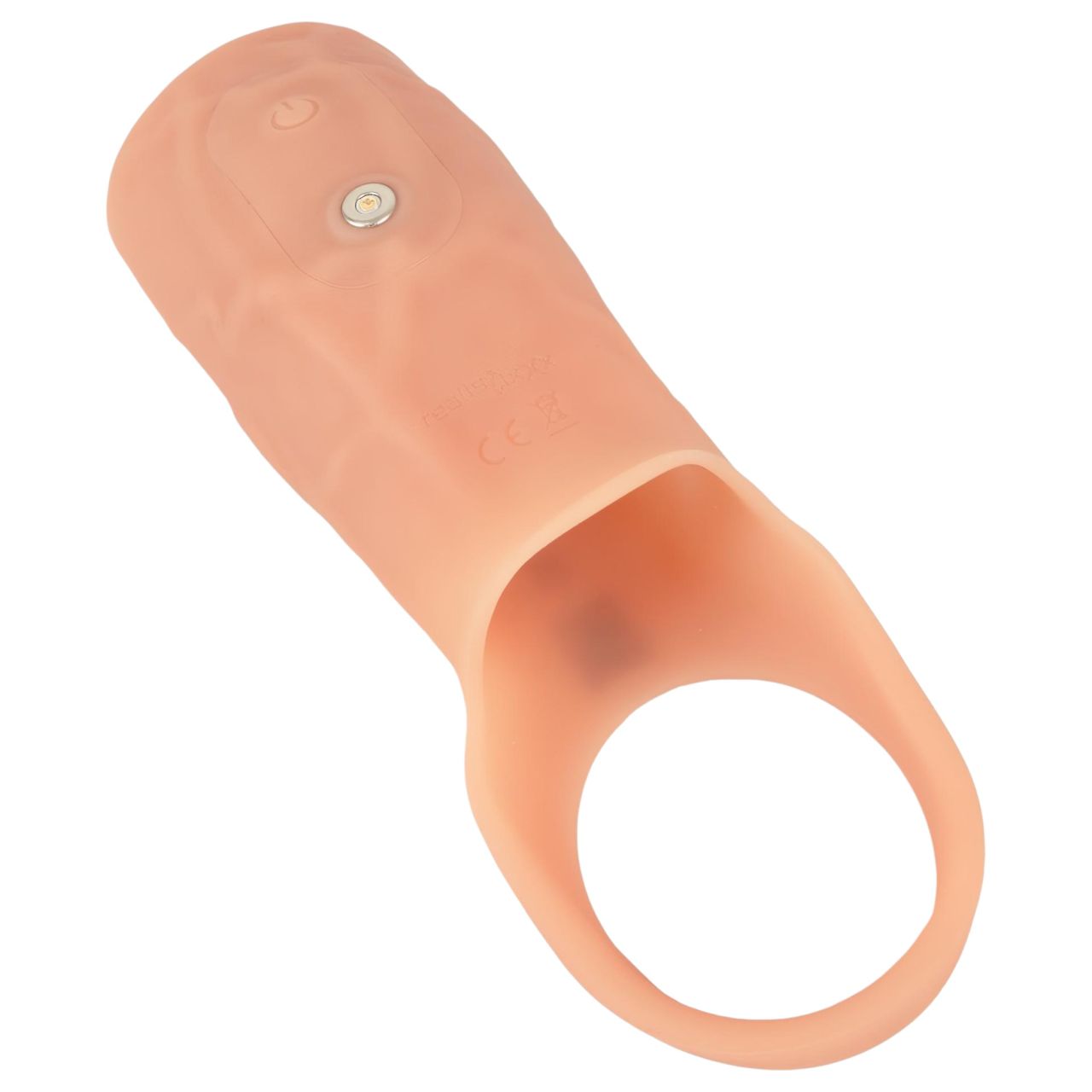 realistixxx - nyitott, vibrációs péniszköpeny (natúr)