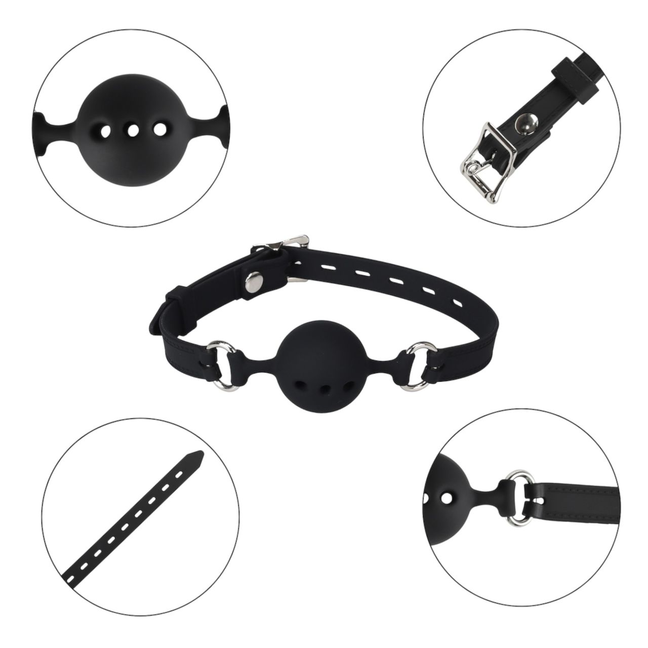 Wild Play - szilikon szájpecek (fekete)