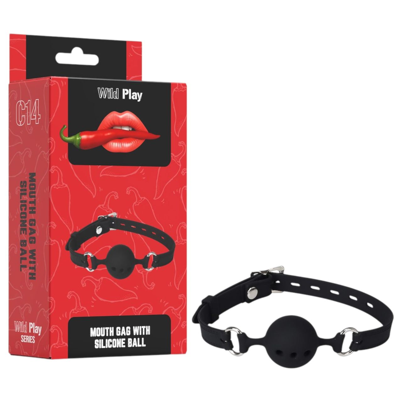 Wild Play - szilikon szájpecek (fekete)