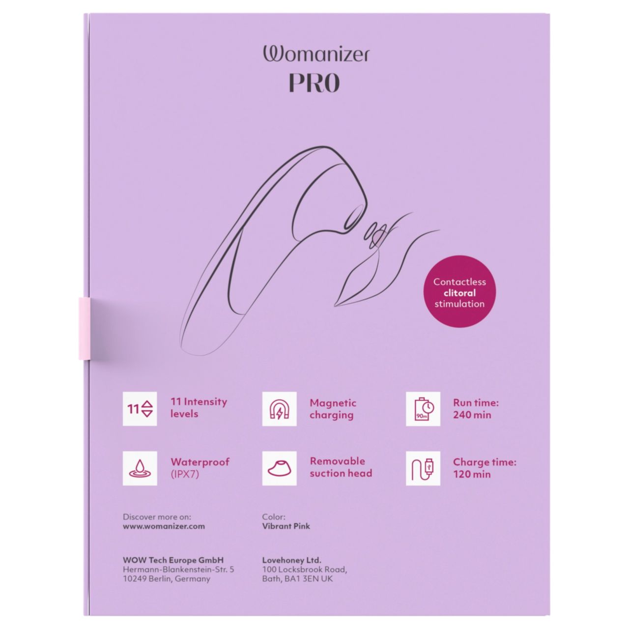 Womanizer Pro - léghullámos csiklóizgató (pink)