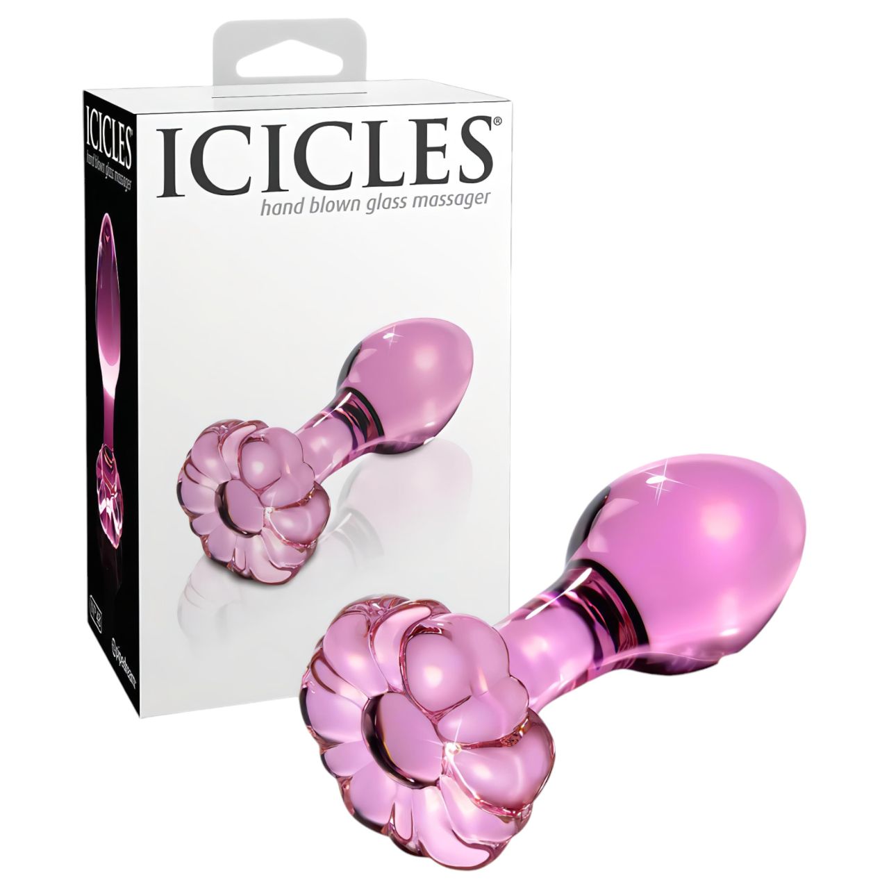 Icicles No. 48 - virágos üveg anál kúp (pink) Icicles No. 48 - virágos üveg anál kúp (pink)