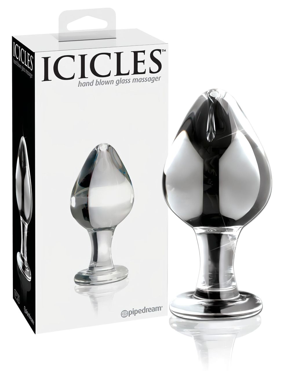 Icicles No. 25 - kúpos, üveg anál plug (átlátszó)
