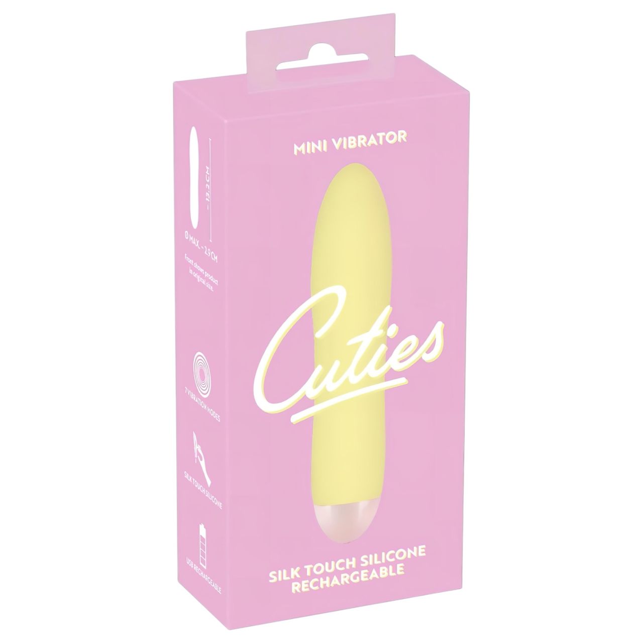 / Cuties Mini Yellow - akkus, szilikon rúdvibrátor (sárga)