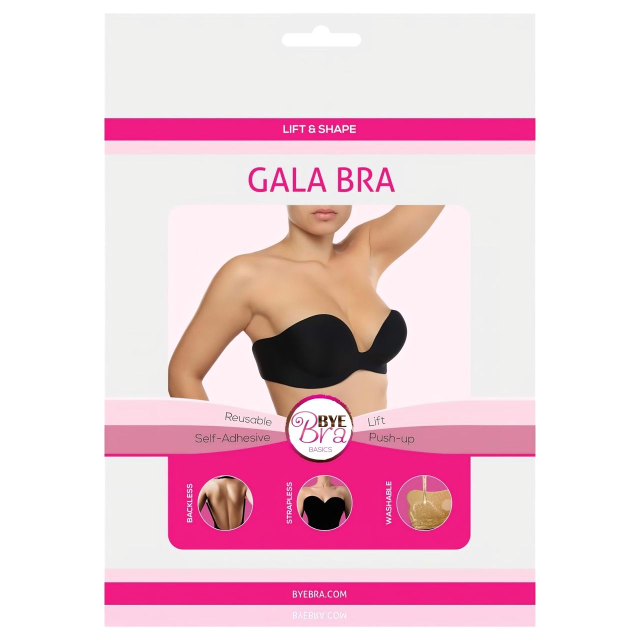 Bye Bra Gala B - rejtett Push-up melltartó (fekete) Bye Bra Gala B - rejtett Push-up melltartó (fekete)