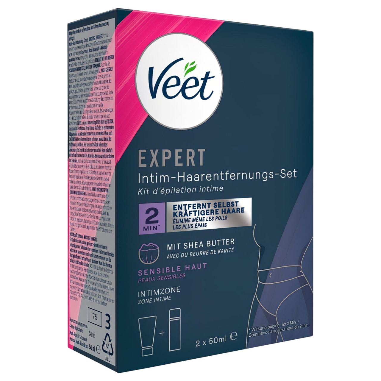 Veet - intim szőrtelenítő krém és hidratáló hab nőknek (2*50ml)