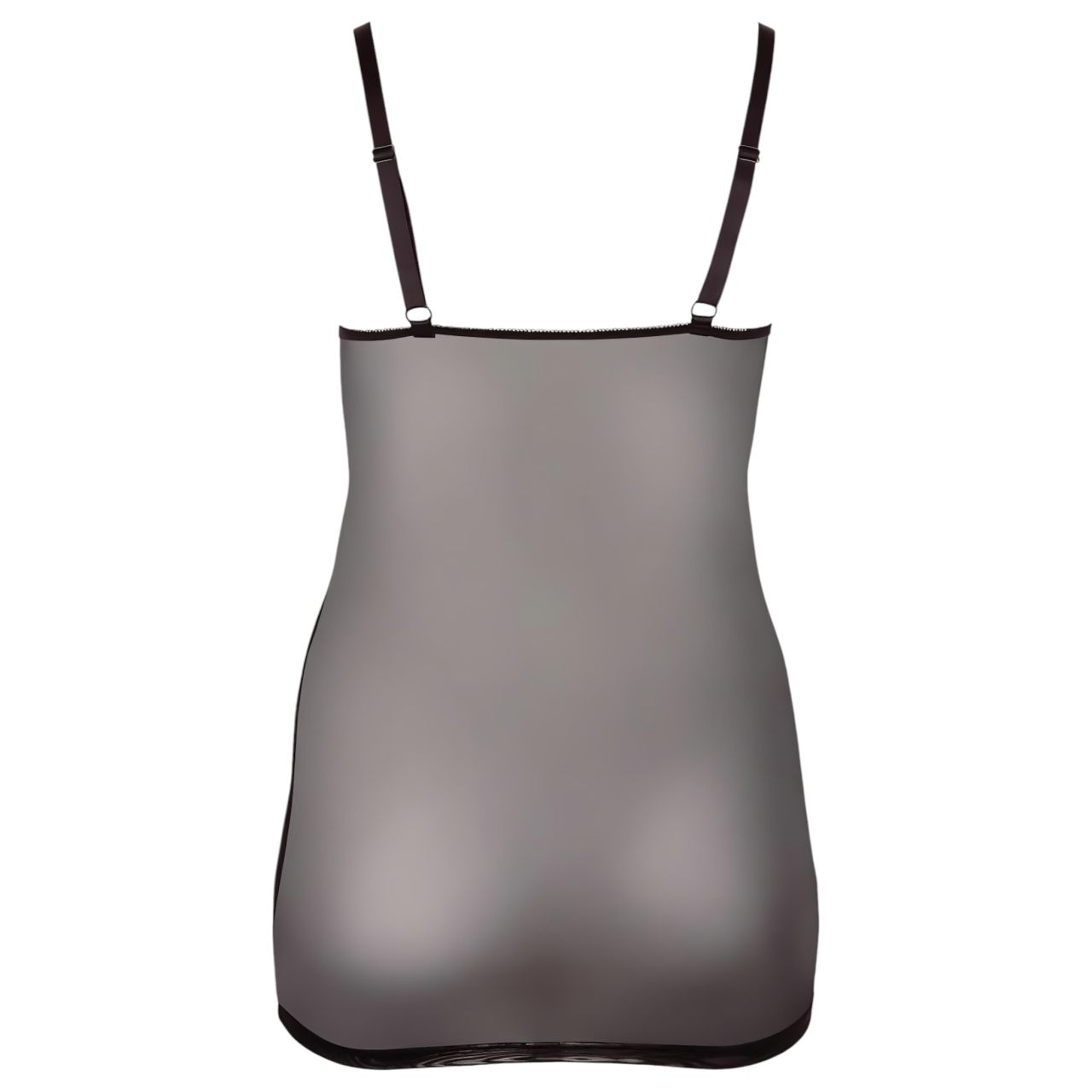 Cottelli Plus Size - csipkés átlátszó hálóing (fekete)