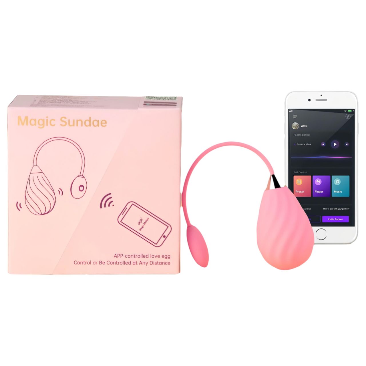 Magic Motion Sundae - App-vezérelt vibrációs tojás (pink) Magic Motion Sundae - App-vezérelt vibrációs tojás (pink)