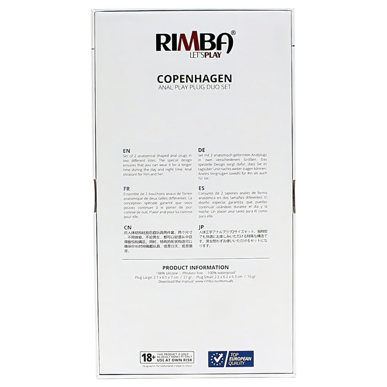 Rimba Copenhagen - butt plug szett (pink, 2 db)