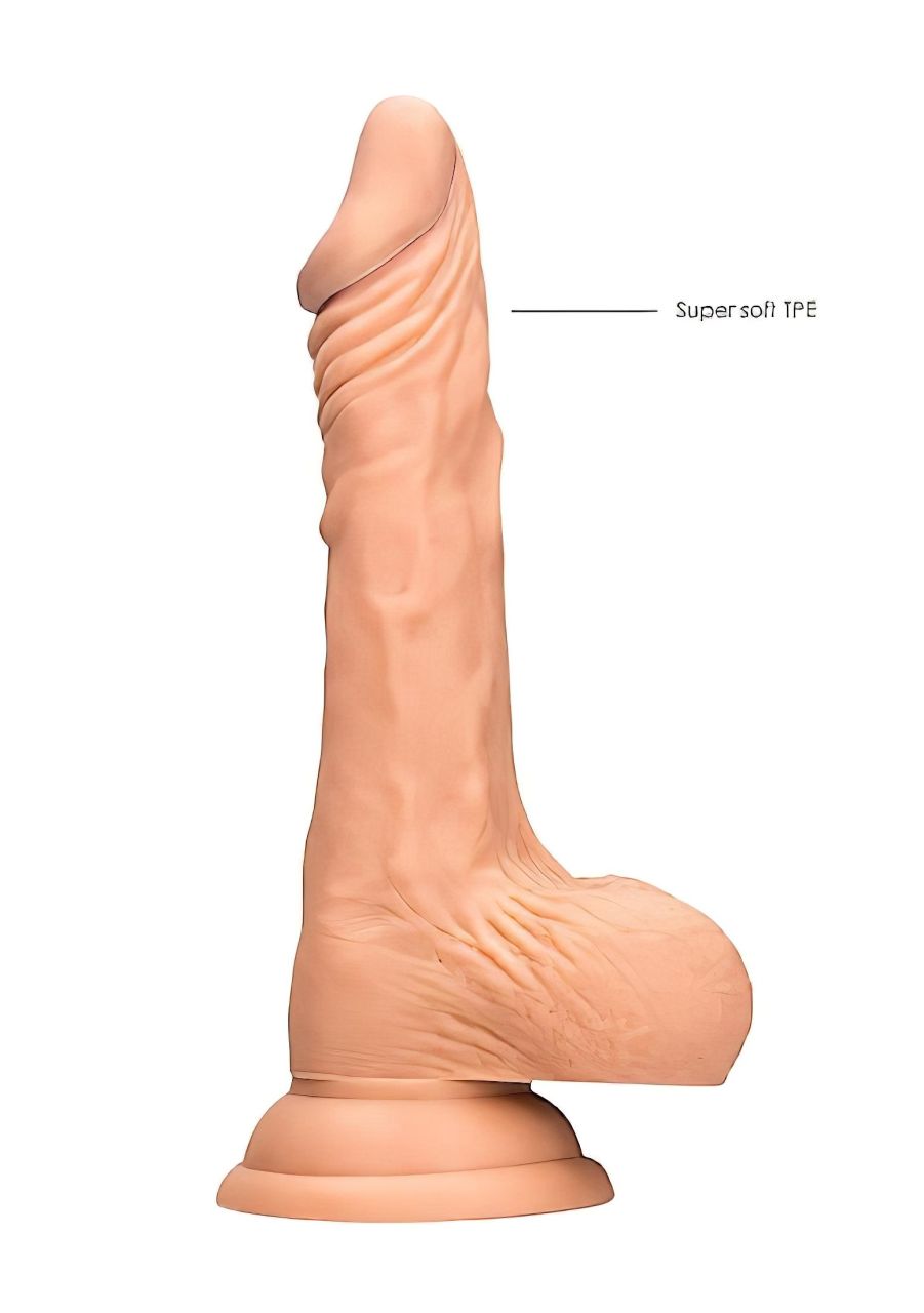RealRock Dong 8 - élethű, herés dildó (20 cm, testszínű)