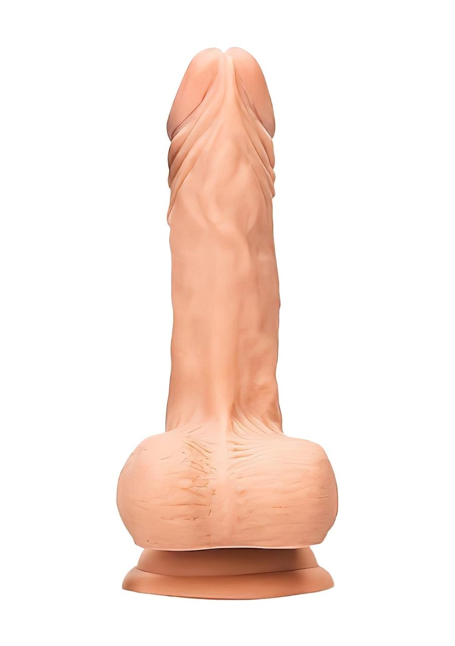 RealRock Dong 8 - élethű, herés dildó (20 cm, testszínű)
