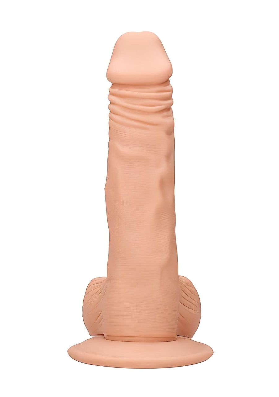 RealRock Dong 8 - élethű, herés dildó (20 cm, testszínű)