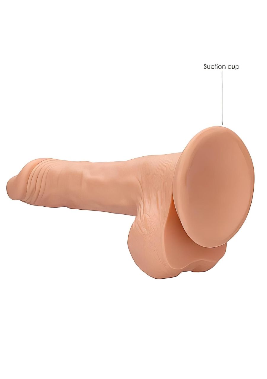 RealRock Dong 8 - élethű, herés dildó (20 cm, testszínű)