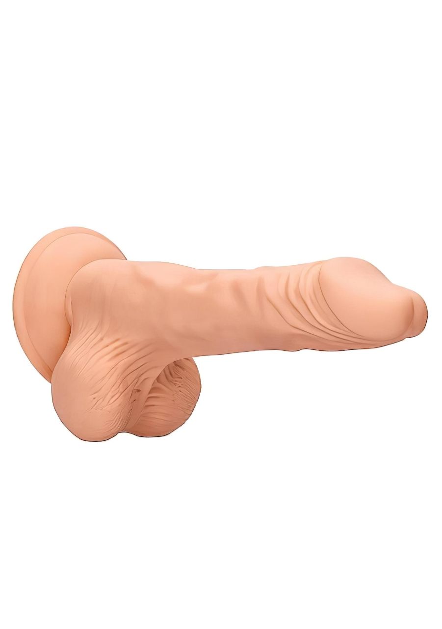 RealRock Dong 8 - élethű, herés dildó (20 cm, testszínű)