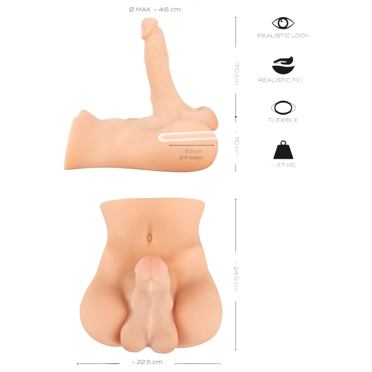 realistixxx Deluxe Man 02 - férfi torzó (natúr) realistixxx Deluxe Man 02 - férfi torzó (natúr)