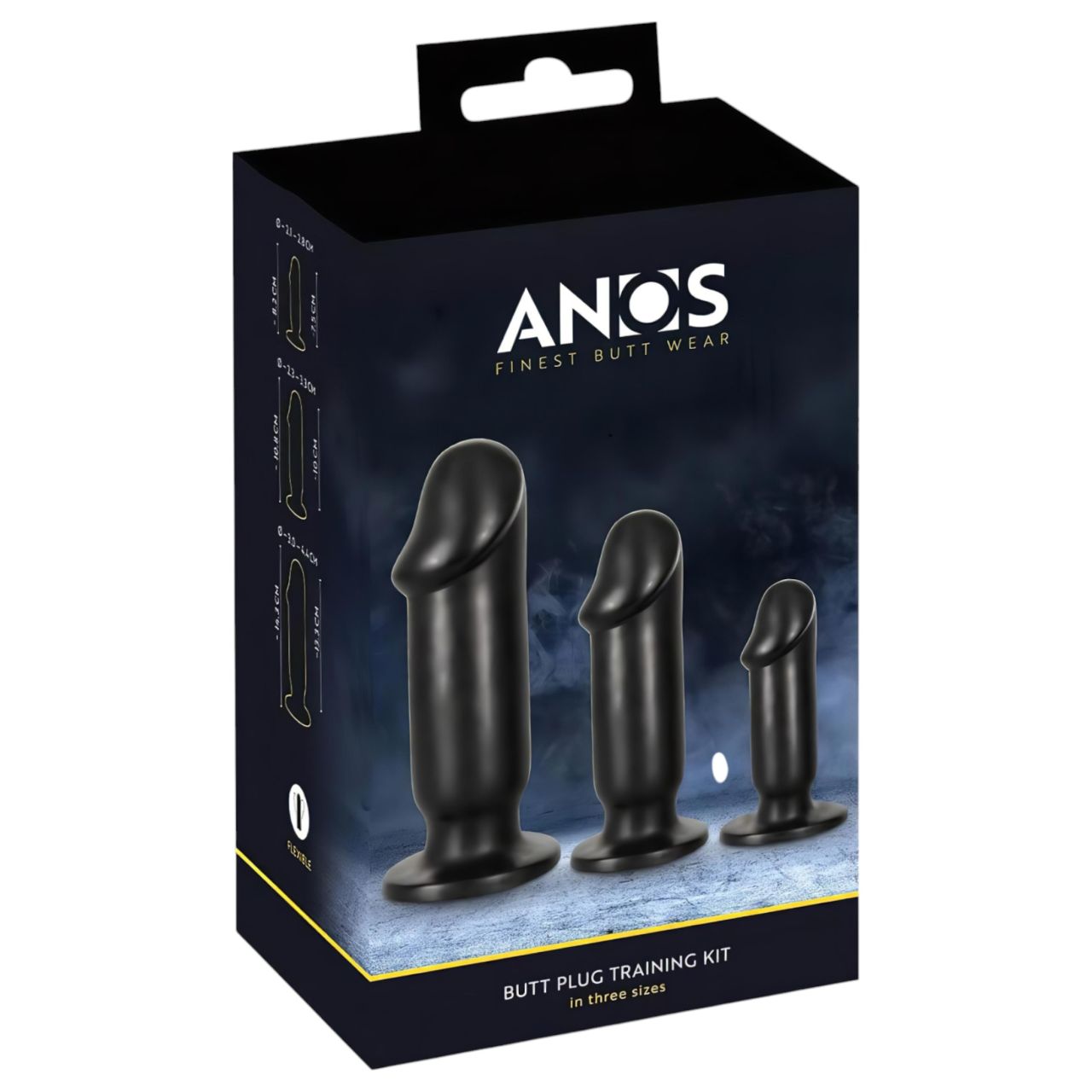 Anos Training Kit - anál plug szett (3 részes, fekete)