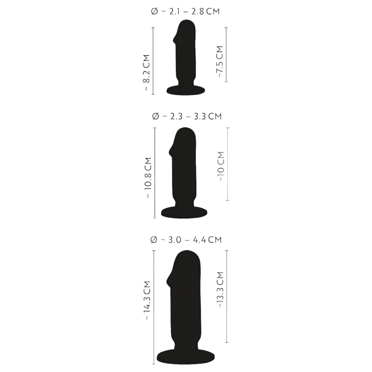 Anos Training Kit - anál plug szett (3 részes, fekete)