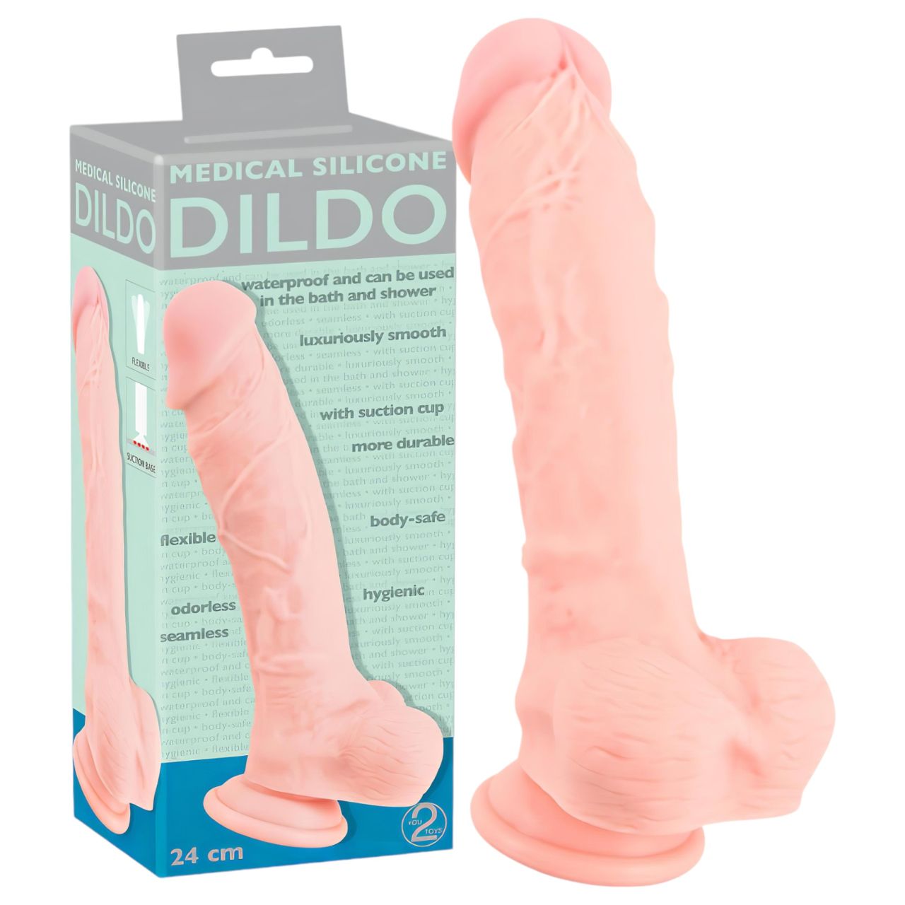 You2Toys - Medical - orvosi szilikon dildó (24 cm, natúr) You2Toys - Medical - orvosi szilikon dildó (24 cm, natúr)