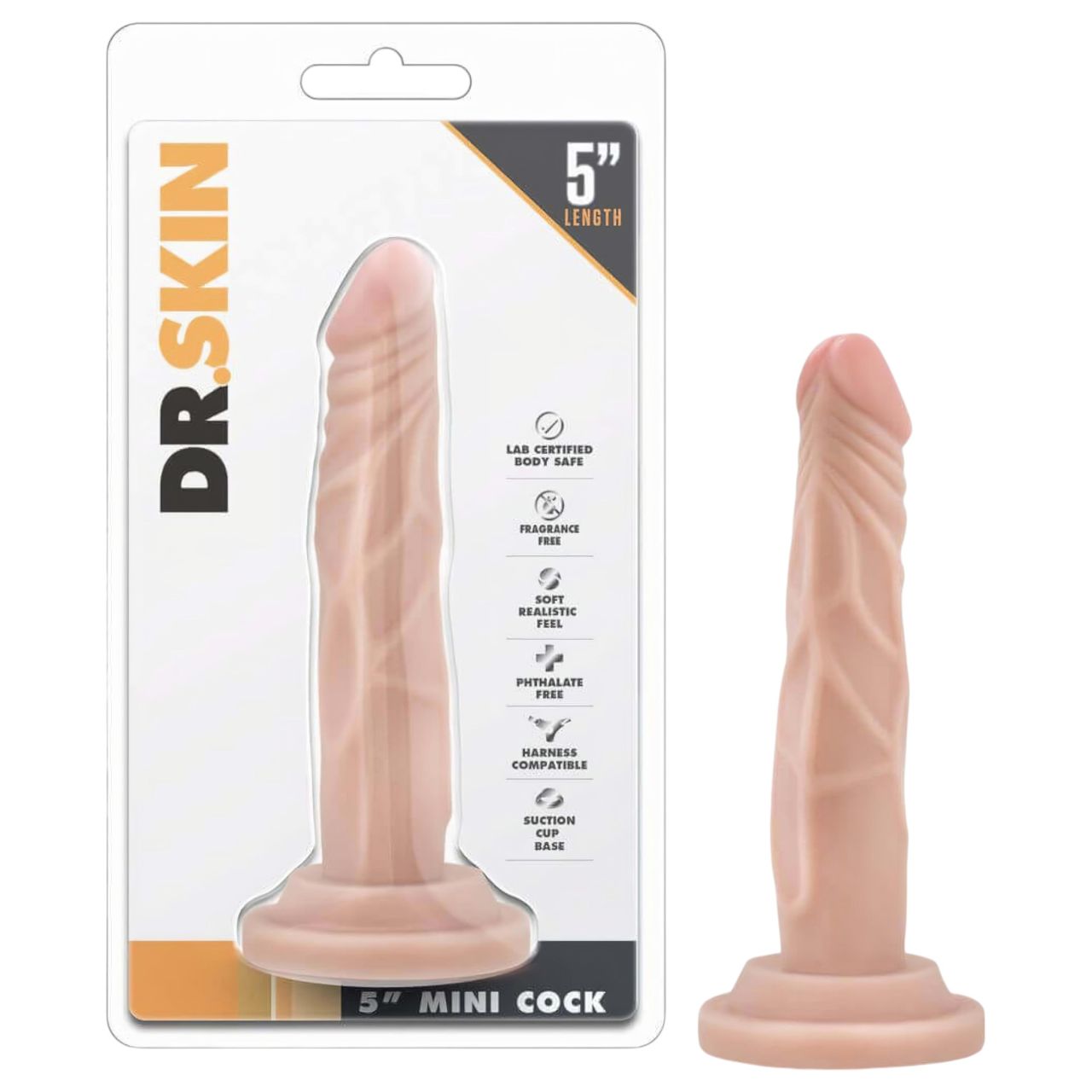 Dr. Skin 5 - tapadókorongos élethű dildó (natúr, 14,5 cm) Dr. Skin 5 - tapadókorongos élethű dildó (natúr, 14,5 cm)
