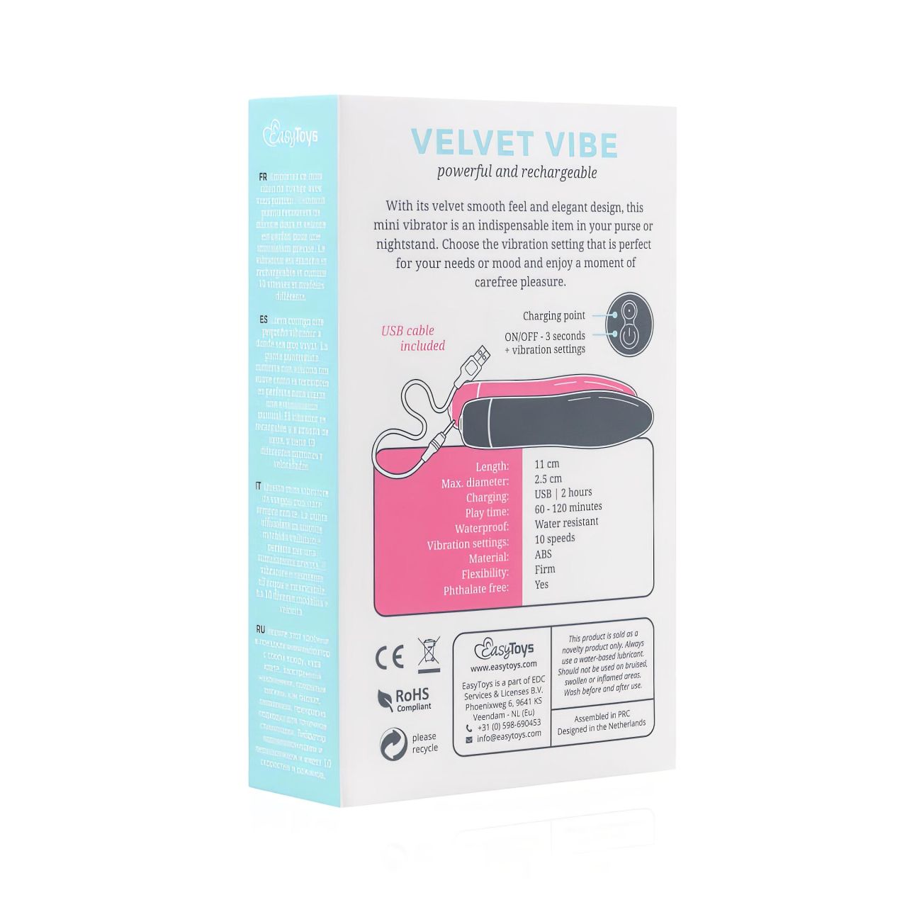 EasyToys Velvet Vibe - akkus rúd vibrátor (fekete) EasyToys Velvet Vibe - akkus rúd vibrátor (fekete)
