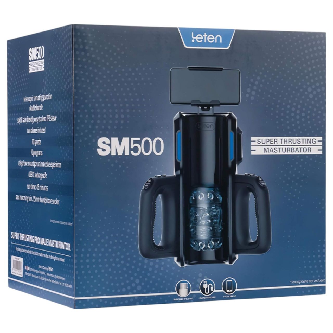 LETEN SM 500 - fel-le mozgó maszturbátor telefon tartóval (fekete) LETEN SM 500 - fel-le mozgó maszturbátor telefon tartóval (fekete)