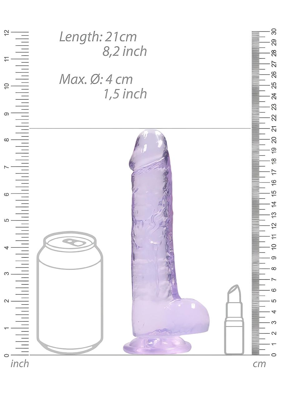 RealRock - átlátszó élethű dildó (lila, 19 cm) RealRock - átlátszó élethű dildó (lila, 19 cm)