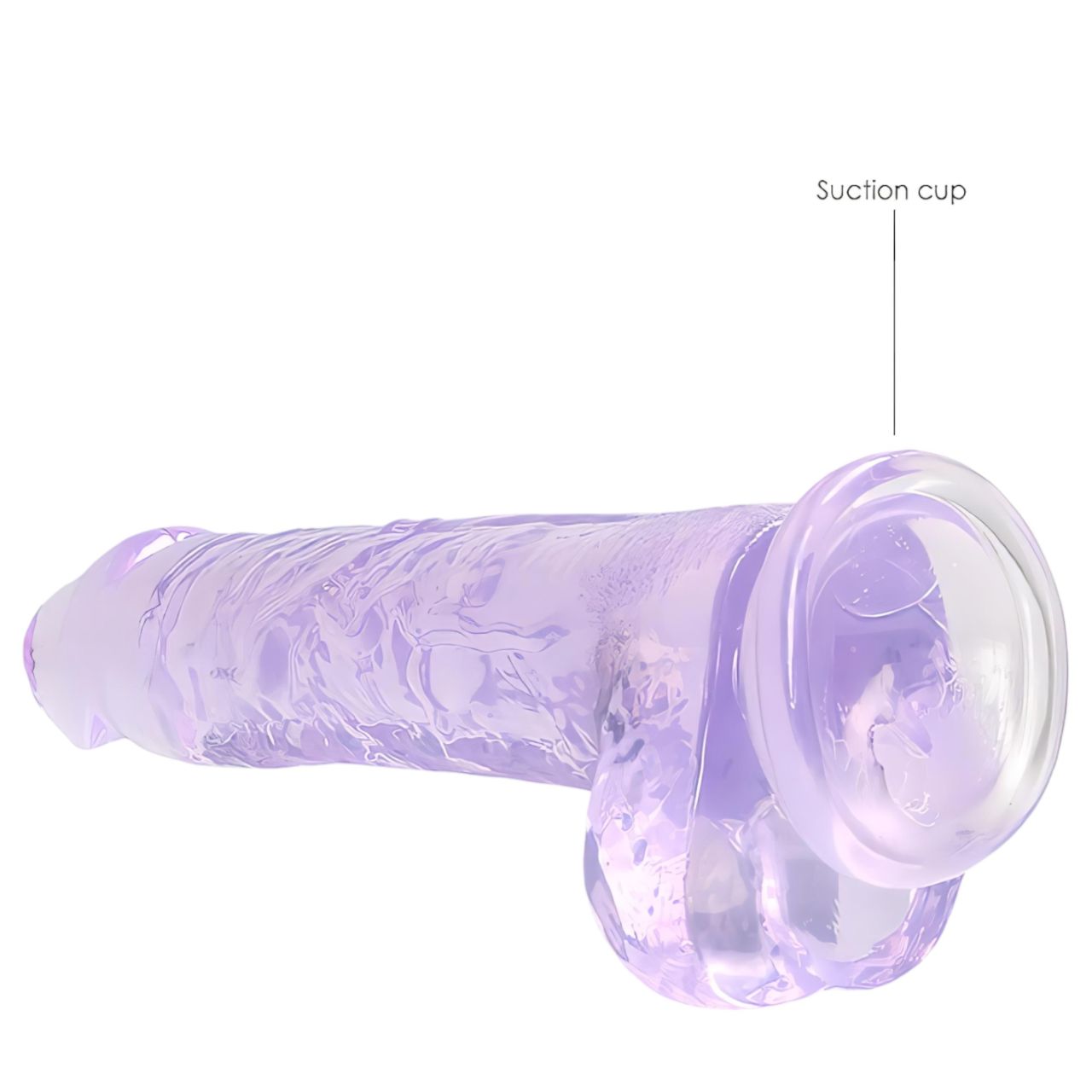 RealRock - átlátszó élethű dildó (lila, 19 cm) RealRock - átlátszó élethű dildó (lila, 19 cm)