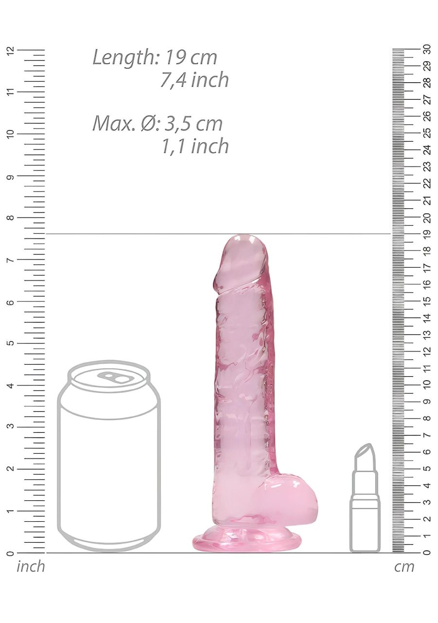 RealRock - átlátszó élethű dildó (pink, 17 cm) RealRock - átlátszó élethű dildó (pink, 17 cm)