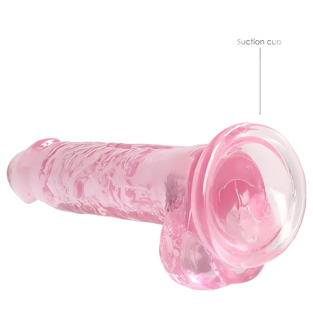 RealRock - átlátszó élethű dildó (pink, 17 cm) RealRock - átlátszó élethű dildó (pink, 17 cm)