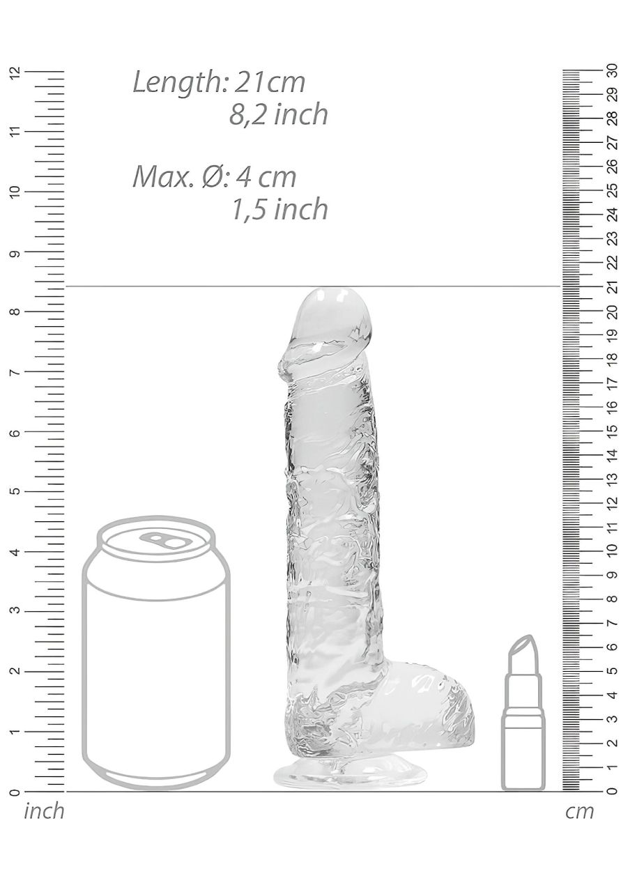 RealRock - átlátszó élethű dildó (átlátszó, 19 cm) RealRock - átlátszó élethű dildó (átlátszó, 19 cm)