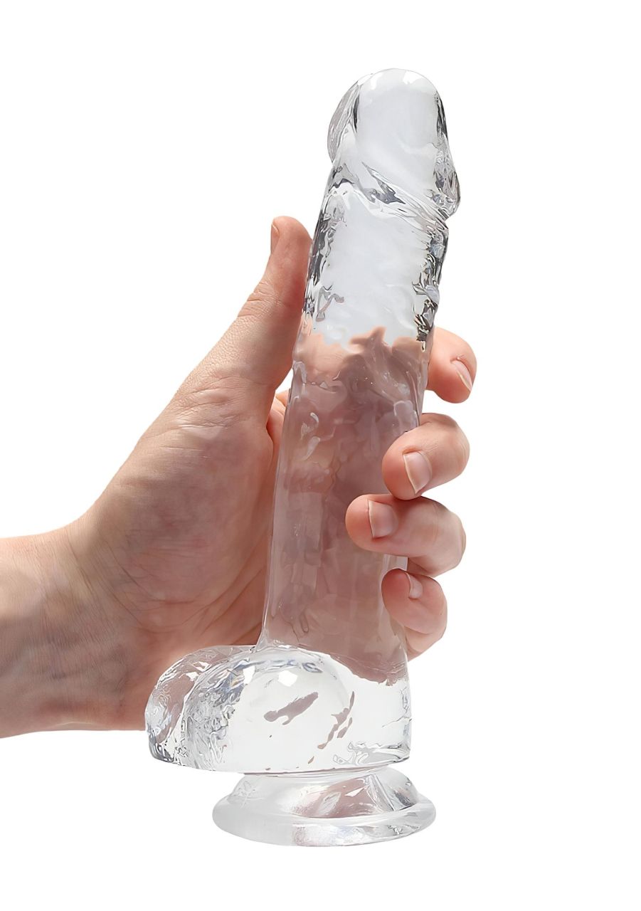 RealRock - átlátszó élethű dildó (átlátszó, 19 cm) RealRock - átlátszó élethű dildó (átlátszó, 19 cm)