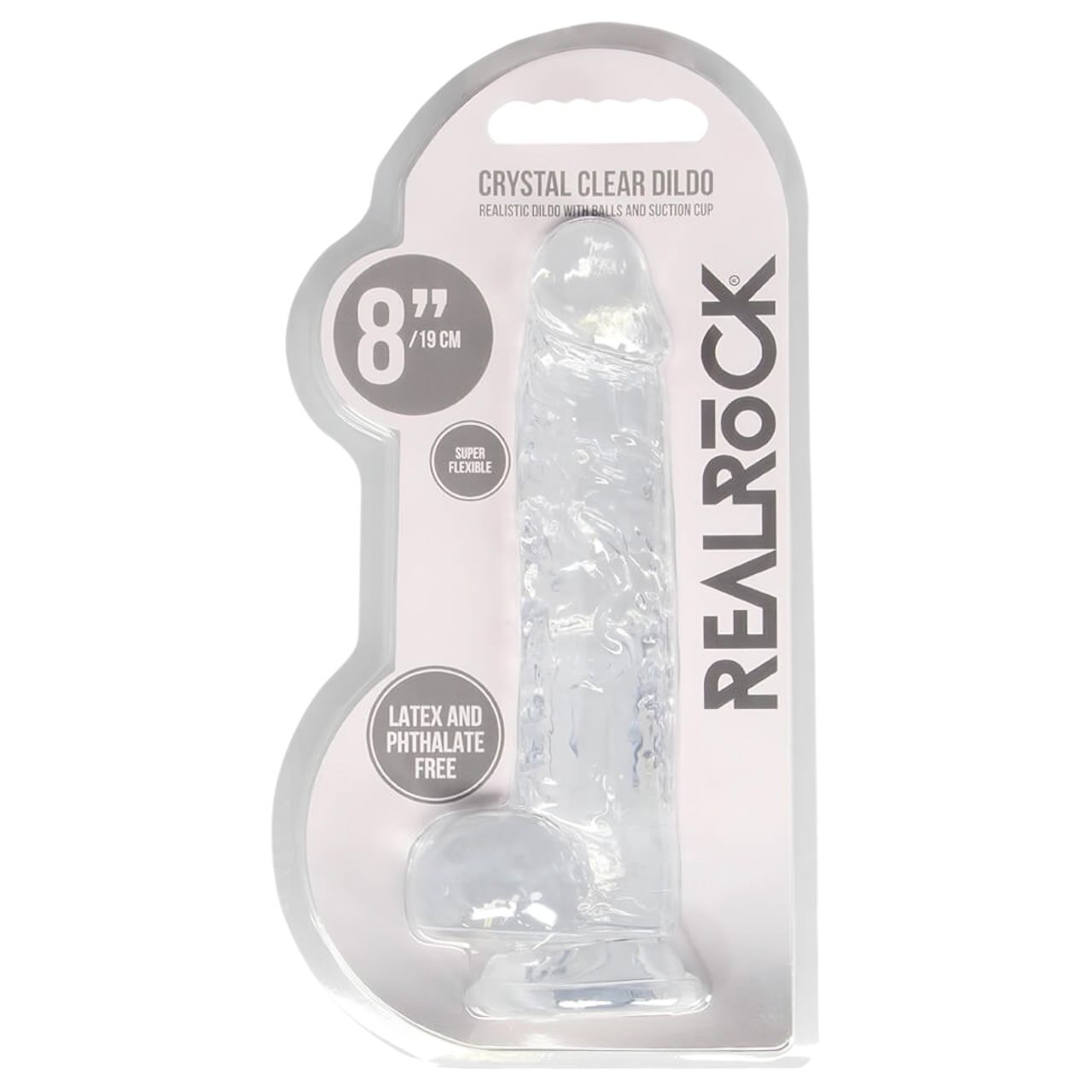 RealRock - átlátszó élethű dildó (átlátszó, 19 cm) RealRock - átlátszó élethű dildó (átlátszó, 19 cm)
