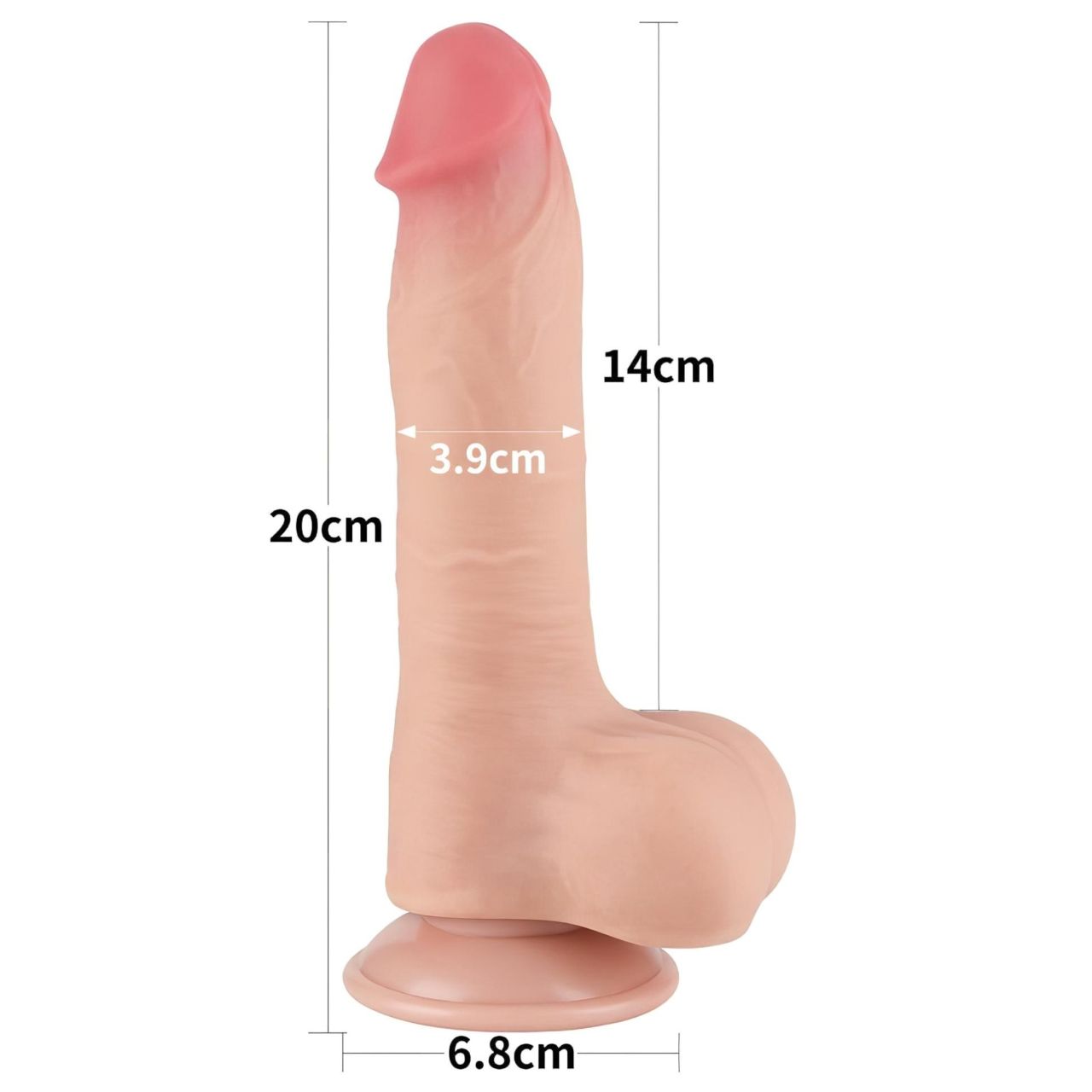 Lovetoy Sliding-Skin - herés kétrétegű dildó - 20 cm (natúr) Lovetoy Sliding-Skin - herés kétrétegű dildó - 20 cm (natúr)