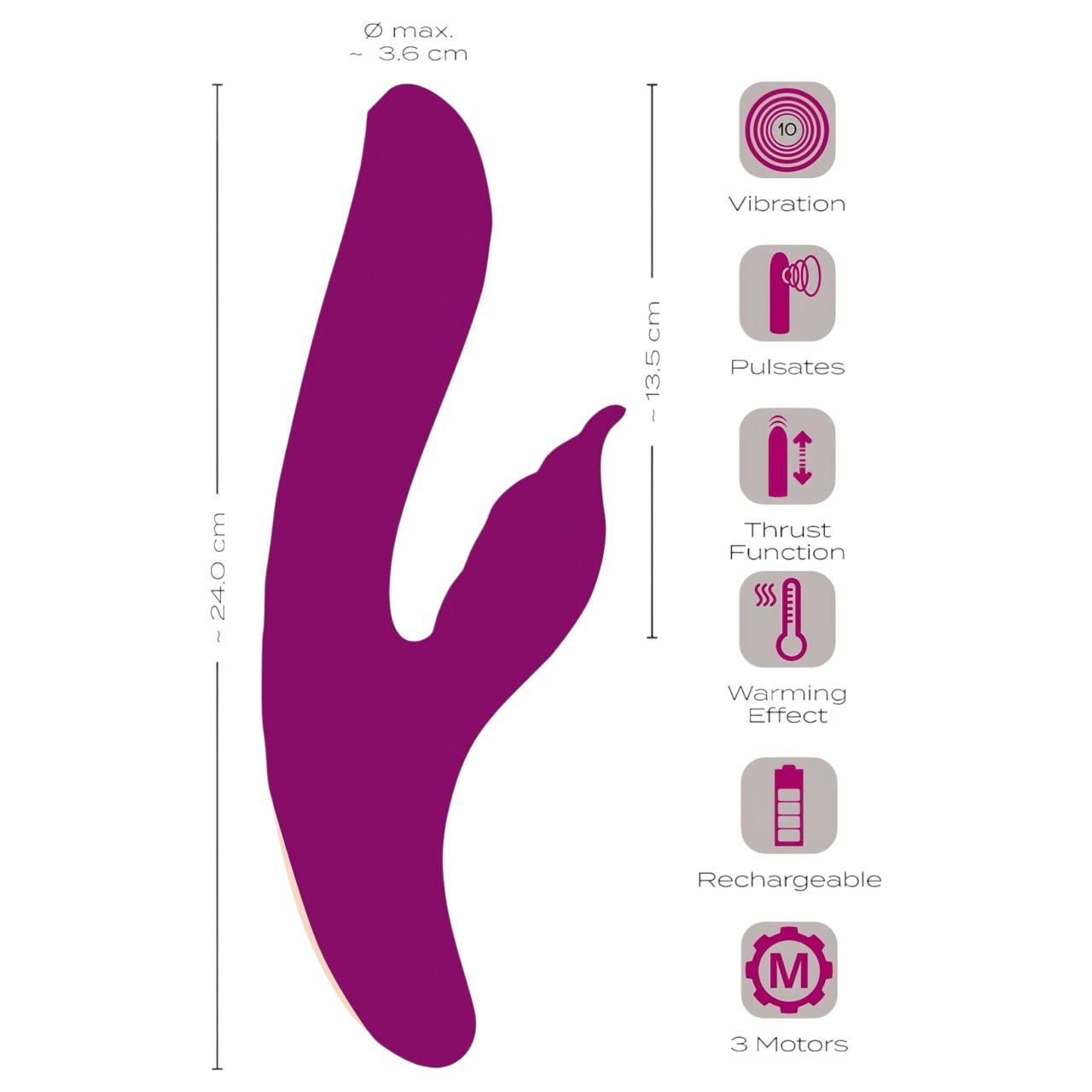 Javida - 4in1 G-pont és csiklóizgató vibrátor (lila)