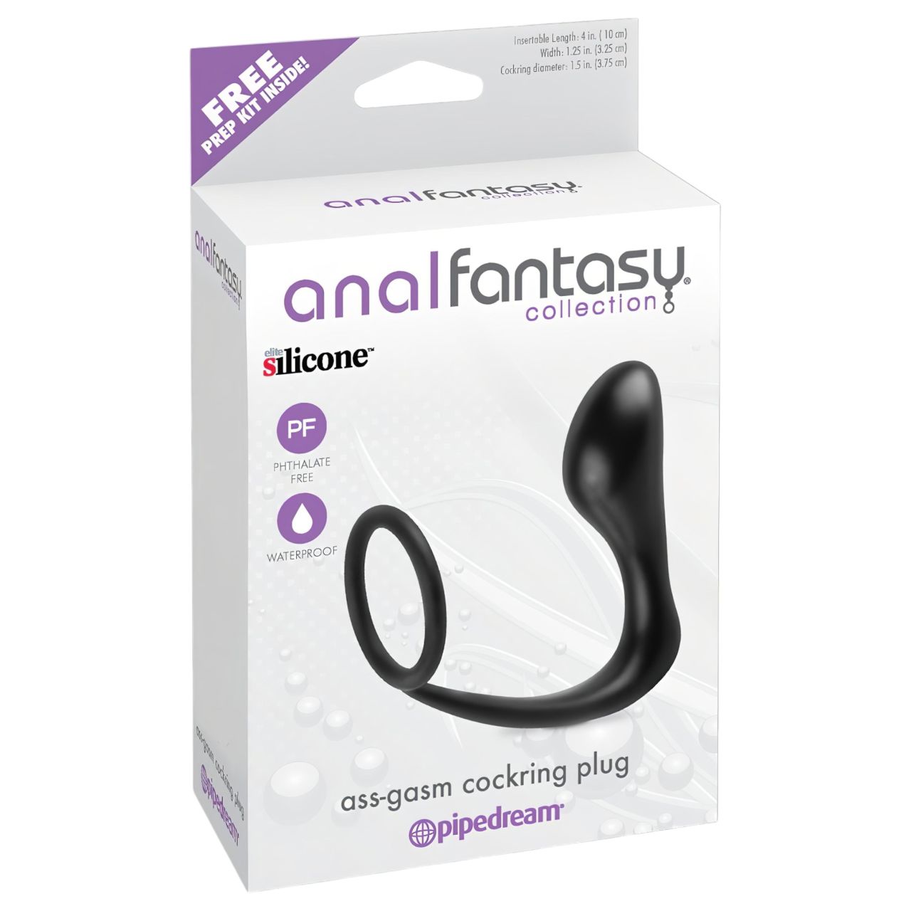 Pipedream - analfantasy ass-gasm - anál plug péniszgyűrűvel (fekete)