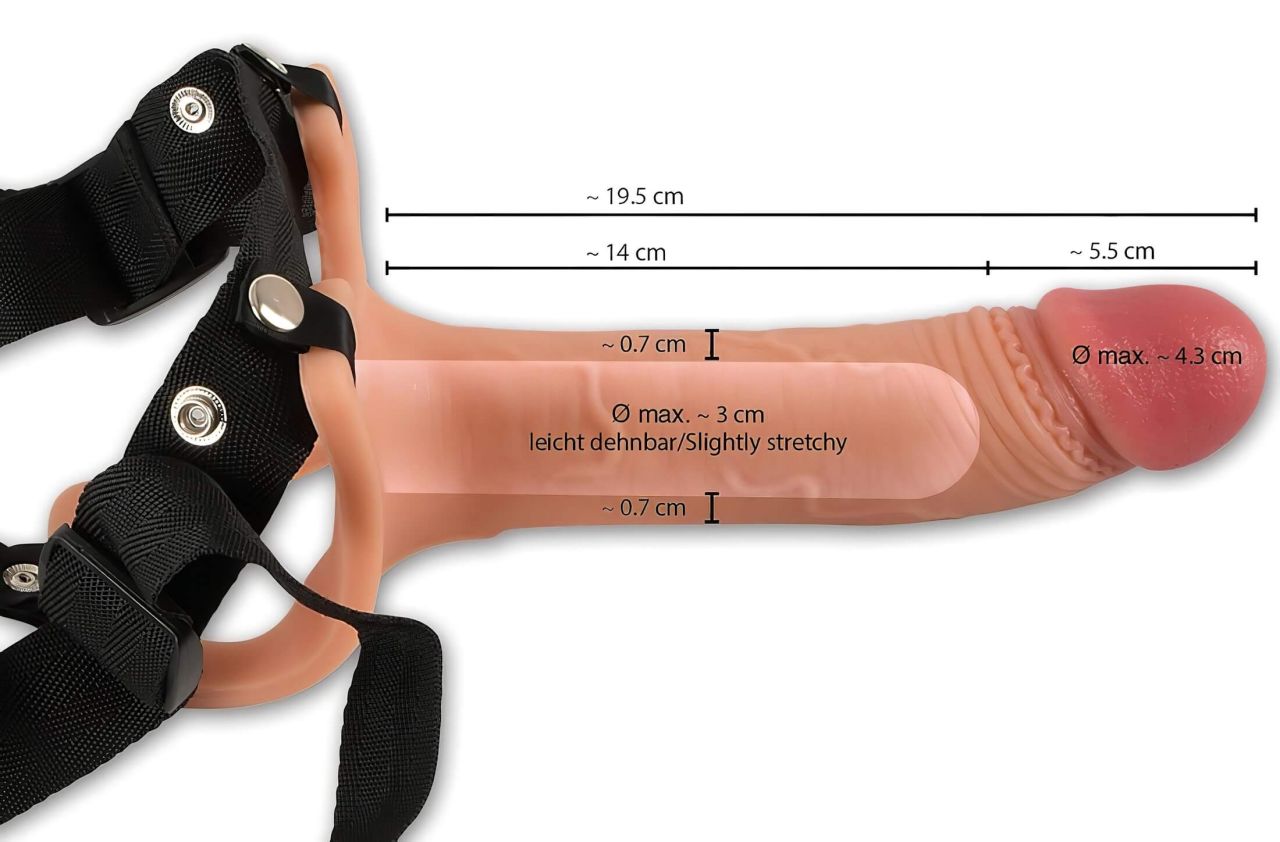realistixxx Strap-on - felcsatolható, üreges dildó (natúr) realistixxx Strap-on - felcsatolható, üreges dildó (natúr)