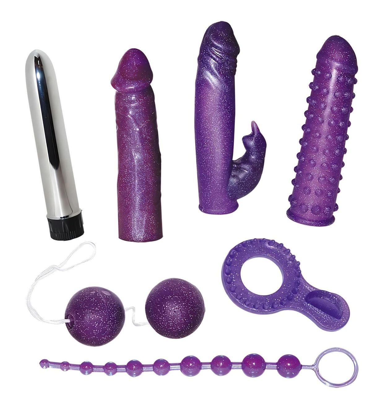 You2Toys - Csillámos - vibrátoros készlet (7 részes) You2Toys - Csillámos - vibrátoros készlet (7 részes)