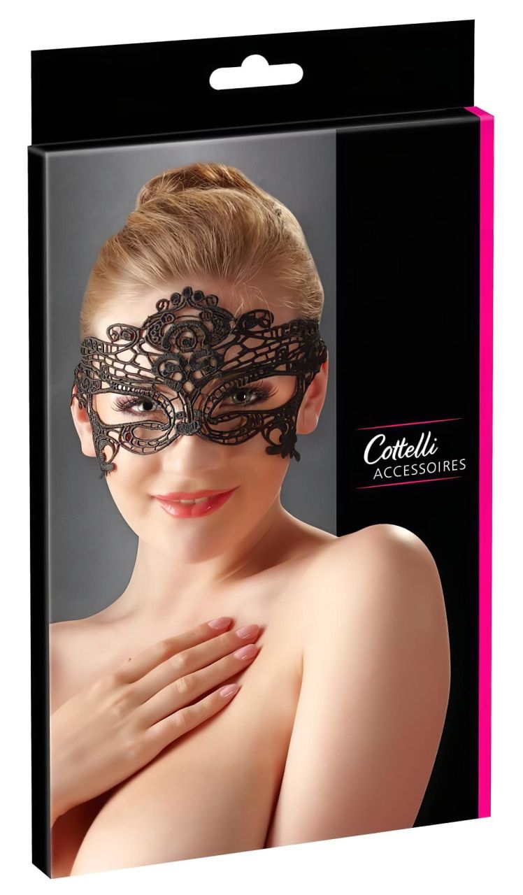 Cottelli - hímzett, csipke hatású szemmaszk (fekete) Cottelli - hímzett, csipke hatású szemmaszk (fekete)
