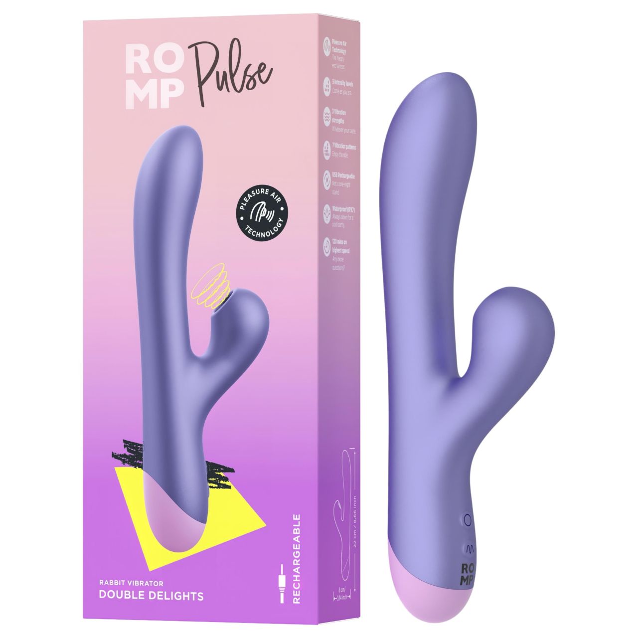 ROMP Pulse - G-pont vibrátor léghullámos csiklóizgatóval (lila) ROMP Pulse - G-pont vibrátor léghullámos csiklóizgatóval (lila)