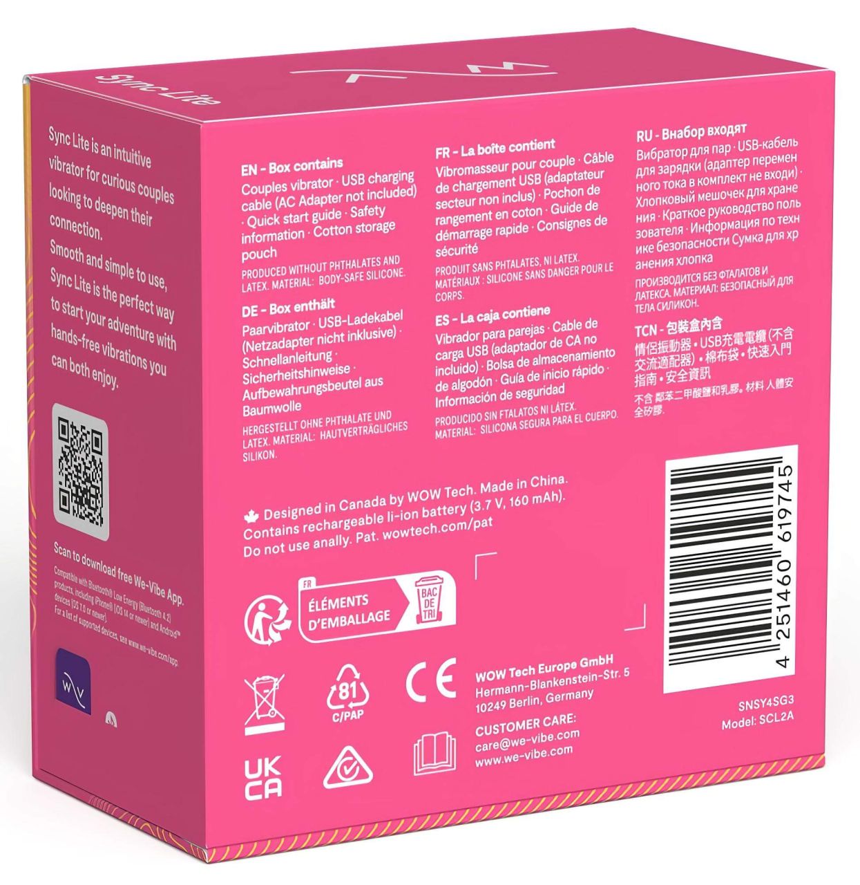 We-Vibe Sync Lite - App- és távirányítós párvibrátor (pink) We-Vibe Sync Lite - App- és távirányítós párvibrátor (pink)