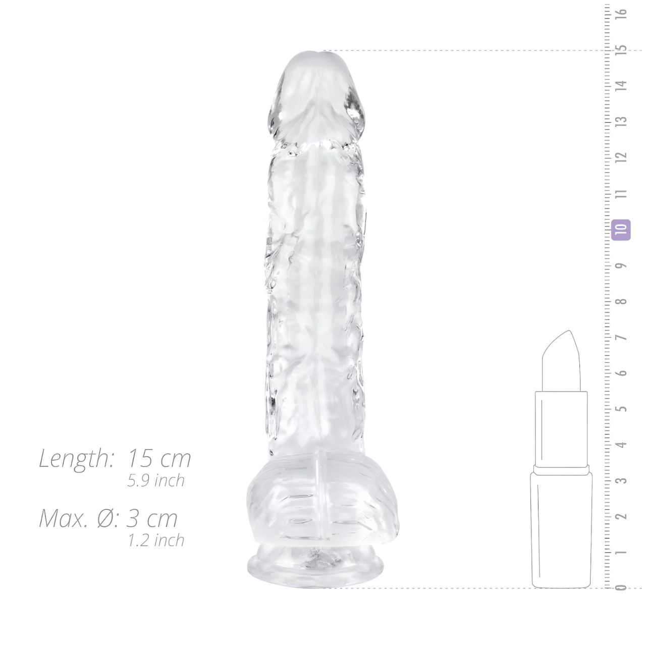 EasyToys - herés dildó - 13,5 cm (átlátszó)